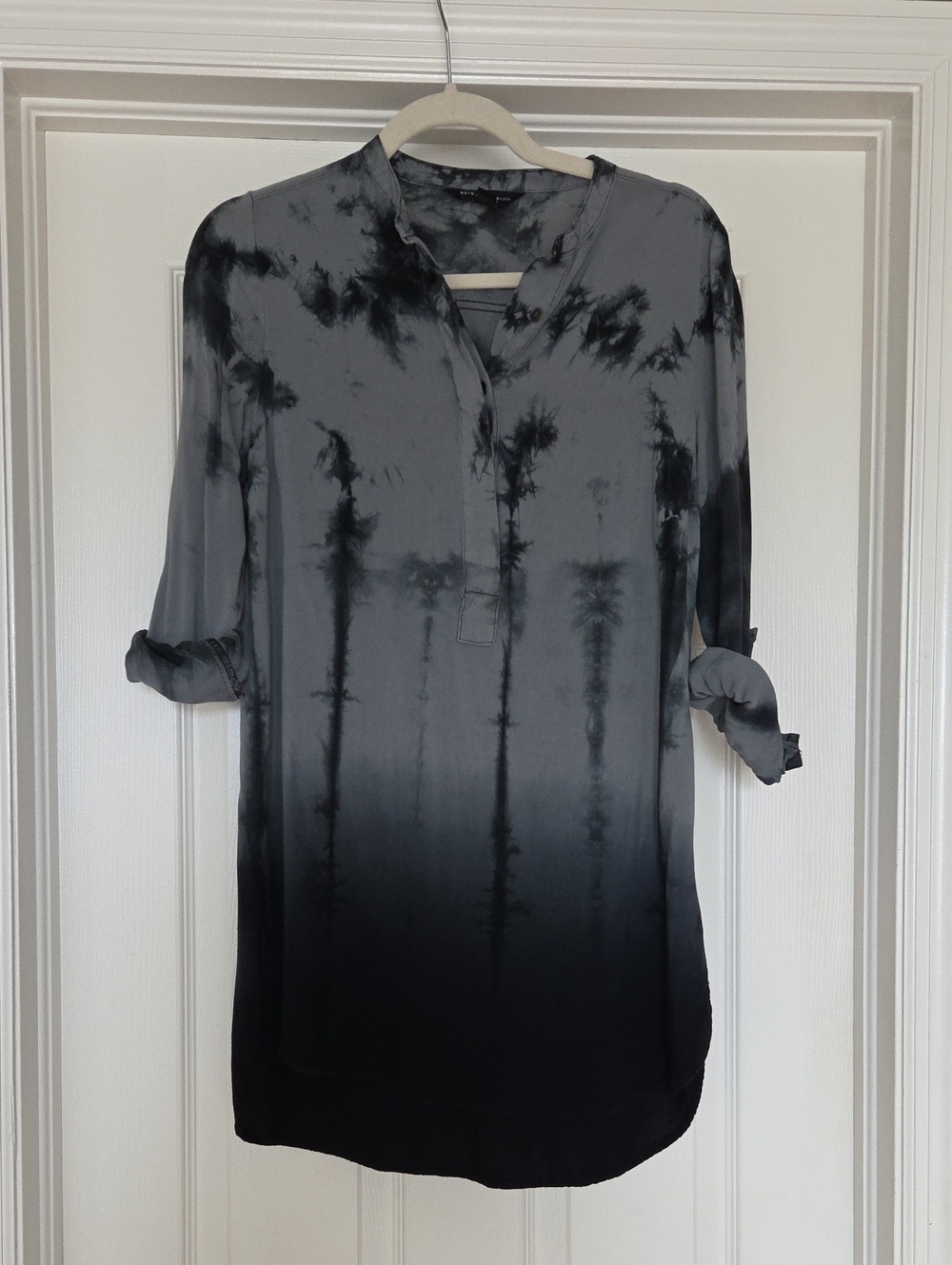 Rock & Republic Gray & Black Tie-Dye Women's Tunic Shirt Top, XS, Excellent Cond